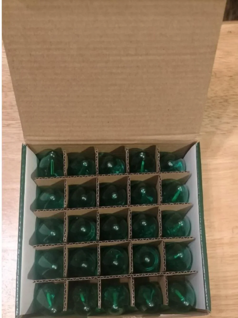 Holiday Bright Lights LED C7 Green 25 ct Replacement Christmas Light Bulbs